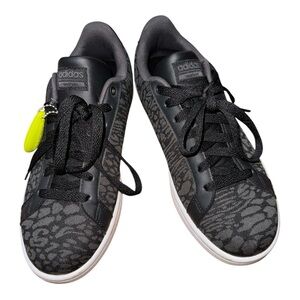 Adidas Black Sneakers with Textured Design and White Sole